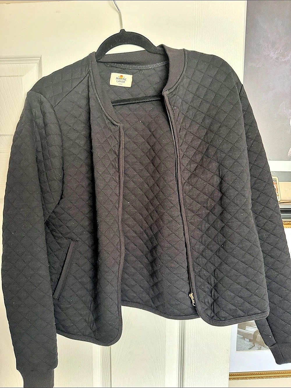 Marine Layer Quilted Jacket in Black Like New